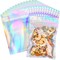 Holographic Mylar Bags Resealable Smell Proof Bags for Lip Gloss, Jewelry, Lash Candy and More - Small Business Packaging Supplies(100PACK, 5.5x8INCH)